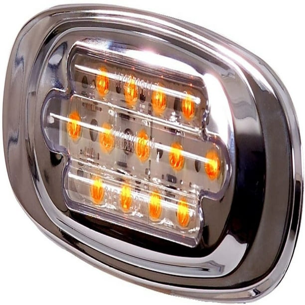 14 LED 12 Auxiliary Warning Light Bar w/Bezel Amber LED/Clear Lens 